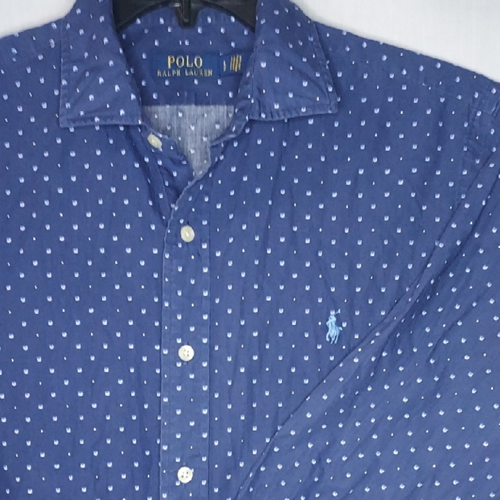 Polo Ralph Lauren All Over Print Long‎ Sleeve Button-up Mens Shirt Size Large